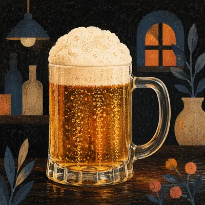 Amber Craft Beer Mug in Dark Pub