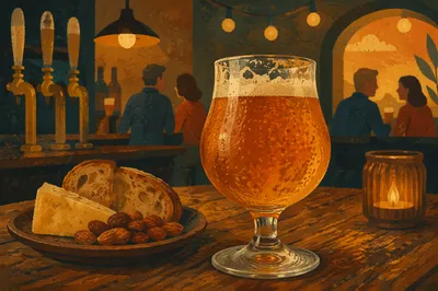 Amber Craft Beer with Rustic Pub Pairing
