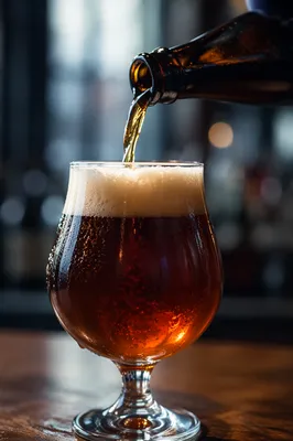 Amber Craft Beer Pour in Pub