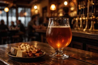 Amber Craft Beer with Rustic Pub Pairing