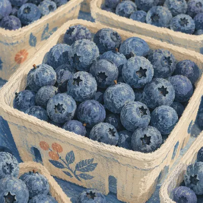 Fresh Organic Blueberries at Farmers Market