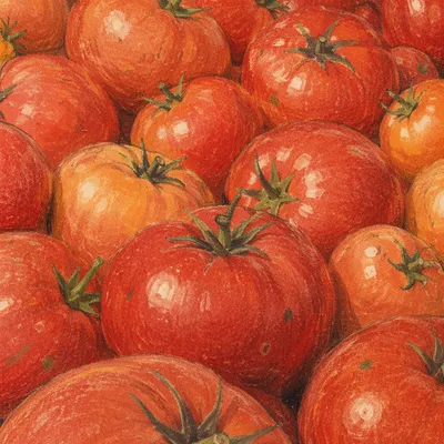 Fresh Organic Tomatoes at Farmers Market