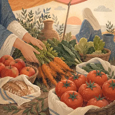 Organic Farmers Market Morning Harvest