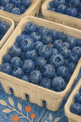Fresh Organic Blueberries at Farmers Market