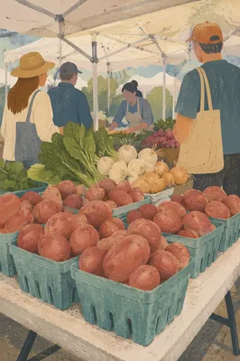 Fresh Farmers Market Produce Under Canopy