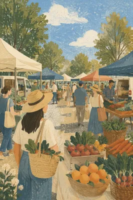Sunny Organic Farmers Market Harvest