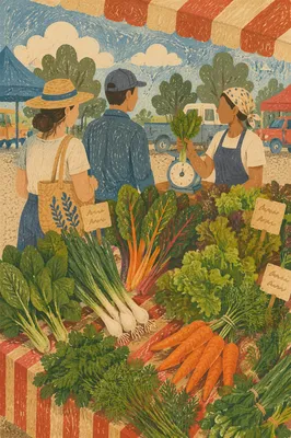 Fresh Organic Produce at Farmers Market