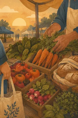 Morning Farmers Market Harvest Abundance