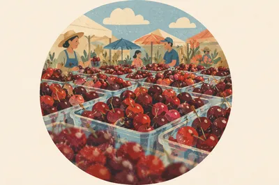 Fresh Organic Cherries at Farmers Market