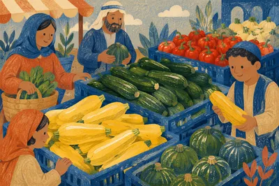 Fresh Farmers Market Squash and Peppers