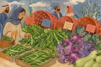 Fresh Organic Farmers Market Produce Stall
