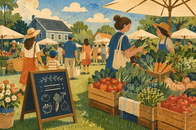 Fresh Organic Farmers Market Morning