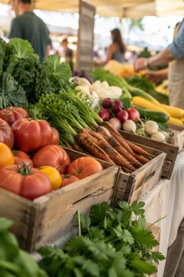 Fresh Organic Produce at Farmers Market