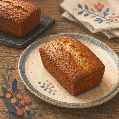 Rustic Fresh Bread Slice on Ceramic Plate