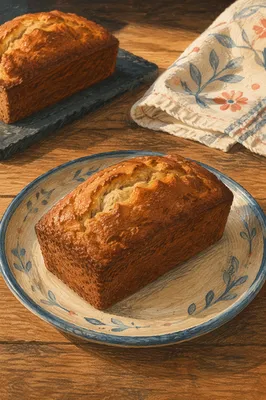 Rustic Fresh Bread Slice on Ceramic Plate