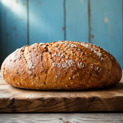 Rustic Fresh Bakery Loaf on Wooden Board