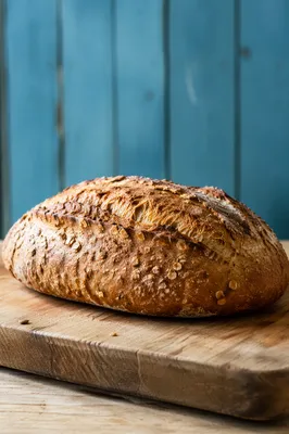 Rustic Fresh Bakery Loaf on Wooden Board