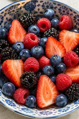 Colorful Fresh Berry Bowl in Daylight