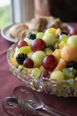 Colorful Fresh Fruit Bowl Breakfast Table