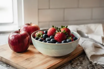 Fresh Fruit Bowl on Kitchen Counter