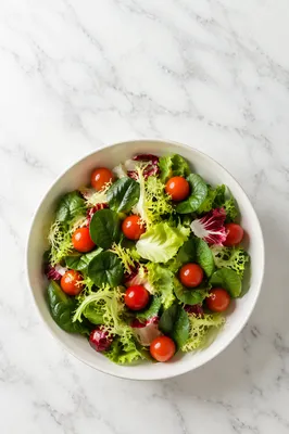 Fresh Healthy Salad Bowl Overhead View