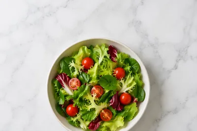 Fresh Healthy Salad Bowl Overhead