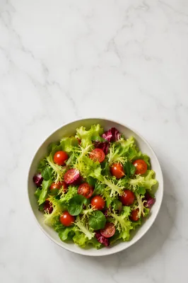 Fresh Healthy Salad Bowl Overhead Scene