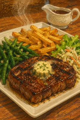 Hearty Grilled Steak Dinner with Herbs