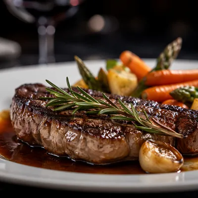 Upscale Grilled Steak Dinner with Rosemary