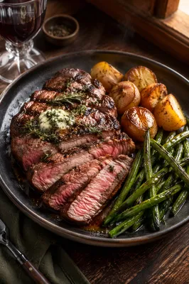 Rustic Grilled Steak Dinner with Herbs