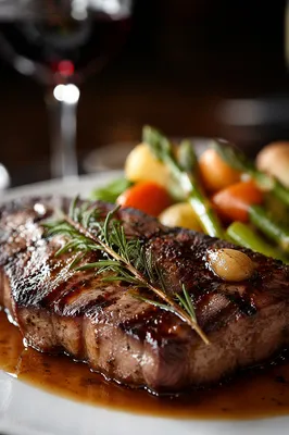 Upscale Grilled Steak Dinner with Rosemary