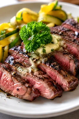 Herb Butter Grilled Steak Dinner Plate