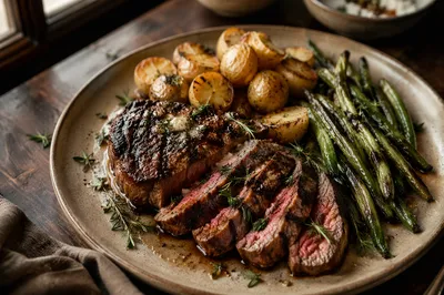 Rustic Grilled Steak Dinner with Herbs