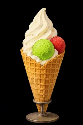 Colorful Summer Ice Cream Waffle Cone