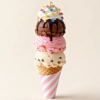 Colorful Summer Ice Cream Cone