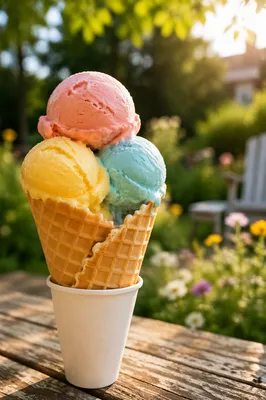 Colorful Summer Ice Cream Cone