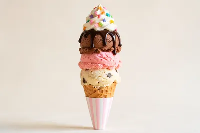 Colorful Summer Ice Cream Cone