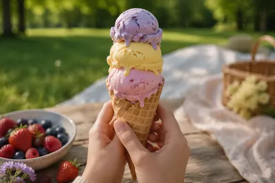 Colorful Summer Ice Cream Cone