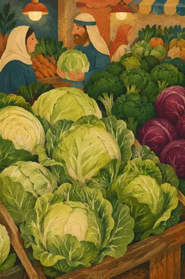 Colorful Market Stall with Fresh Produce