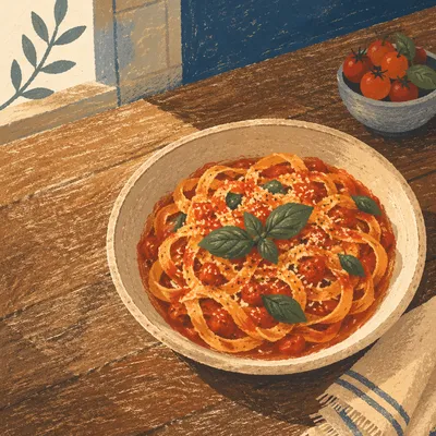 Rustic Italian Pasta with Tomato Basil