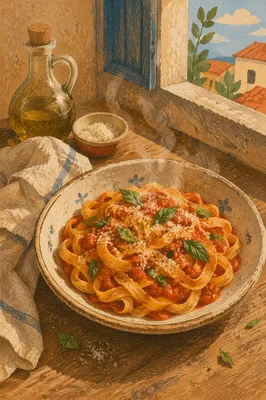 Rustic Italian Pasta with Tomato Basil
