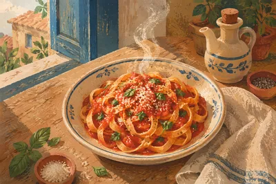 Rustic Italian Pasta with Tomato Basil