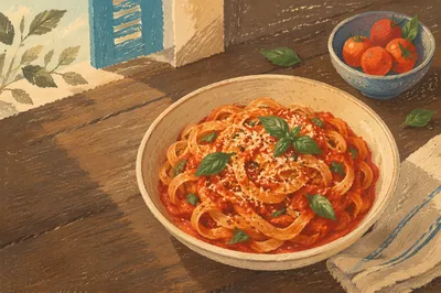 Rustic Italian Pasta with Tomato Basil