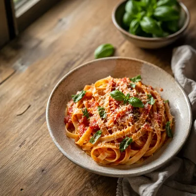 Rustic Italian Pasta with Tomato and Basil