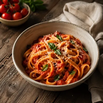 Rustic Italian Pasta with Tomato Basil