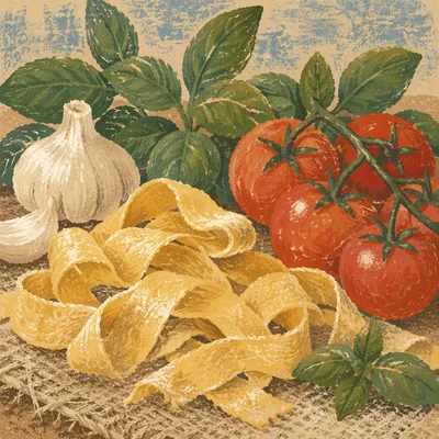 Rustic Italian Pasta with Tomato and Basil