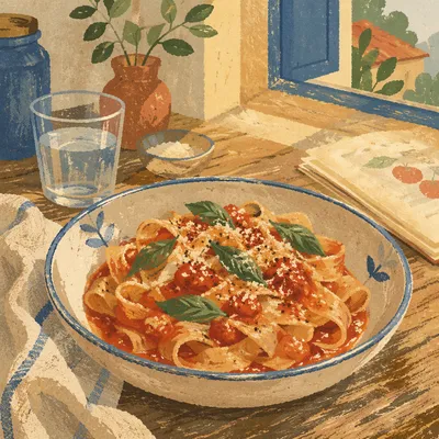 Rustic Italian Pasta with Tomato Basil