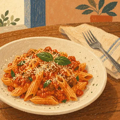Rustic Italian Penne with Tomato Basil