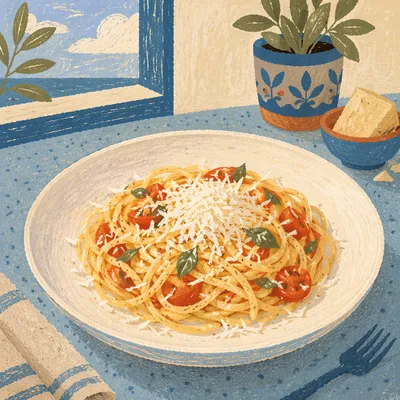 Homemade Tomato Basil Spaghetti Bowl