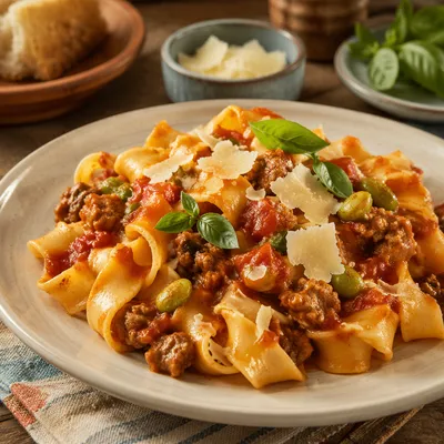 Rustic Italian Pasta with Tomato Basil